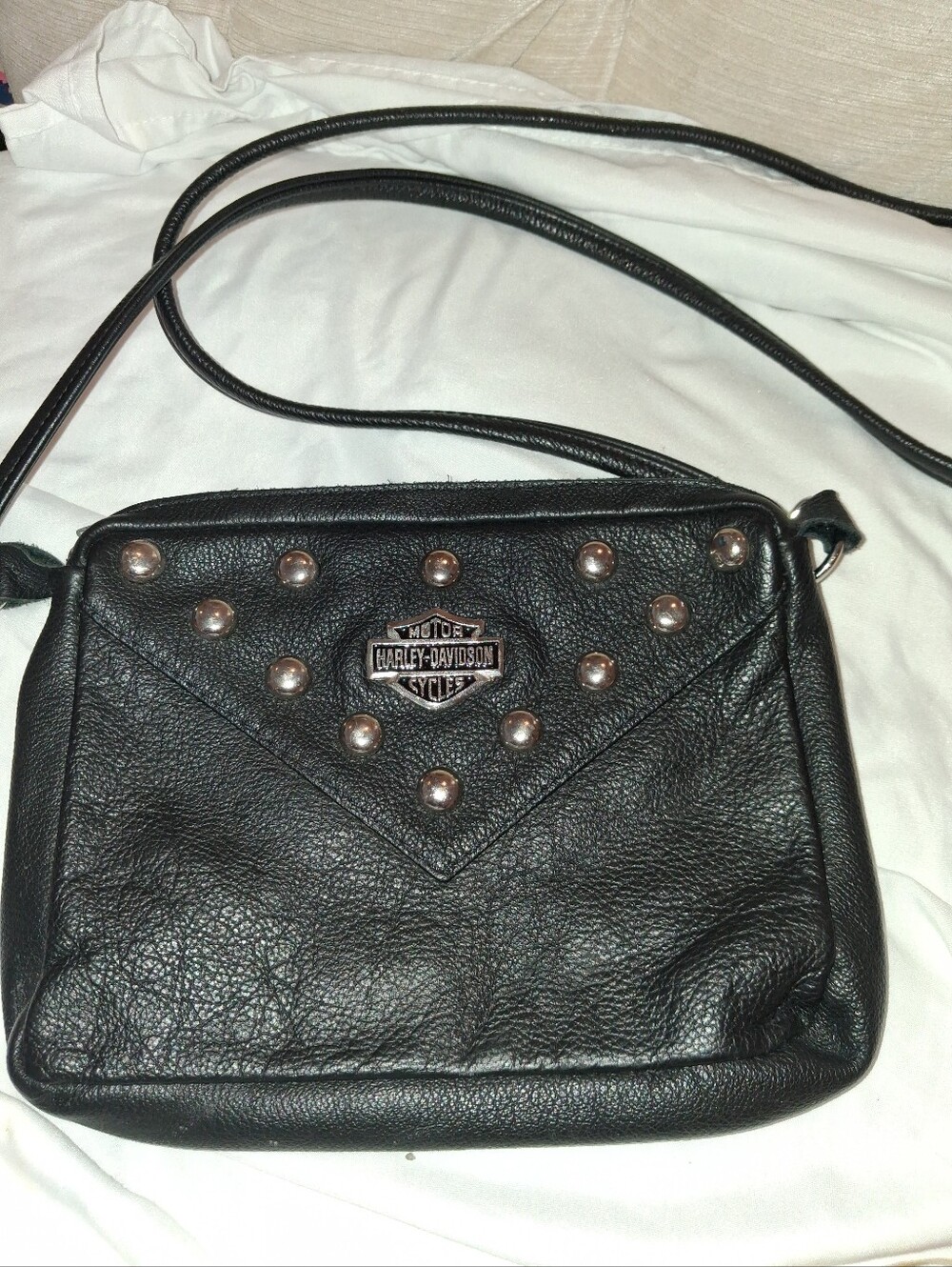 Harley-Davidson Black Studded Leather-Look Crossbody